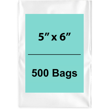Clear Poly Bags 5"X6" 1.5 Mil LDPE 500 Bags